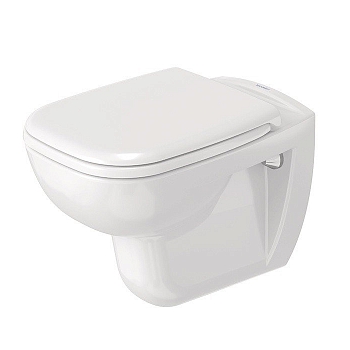 Фото Унитаз подвесной Duravit D-Code 45351900A1, с сиденьем с микролифтом, белый глянцевый