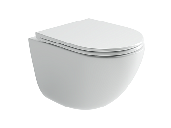 Фото Унитаз Ceramicanova Vogue CN4008T с сиденьем подвесной, белый глянцевый