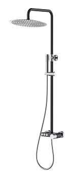 Фото Душевая стойка Boheme Stick 128-BCR черный матовый/хром глянец