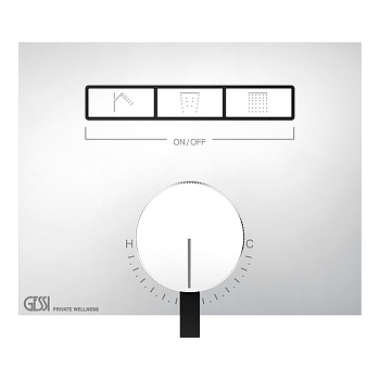 Фото Смеситель для душа Gessi Hi-Fi 63081#031 с переключателем на 3 потока, хром