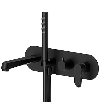 Фото Смеситель Newform Nio 68972E.01.093 для ванны с переключателем на 2 потока, черный матовый