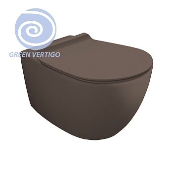 Фото Унитаз подвесной Simas Vignoni безободковый moka matt