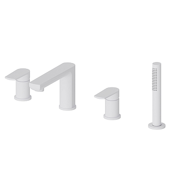 Фото Смеситель Newform Haka 72082C.01.014 на борт ванны, белый матовый