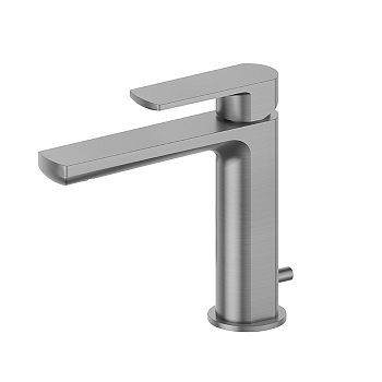 Фото Смеситель Newform Haka 72010.59.064 для раковины с донным клапаном, оружейная сталь браш PVD