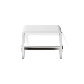 Фото Держатель туалетной бумаги Decor Walther Stone 0974555 подвесной, белый матовый/сталь матовая