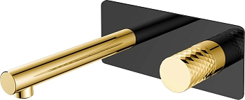 Фото Смеситель для раковины Boheme Stick 125-BG черный/золото