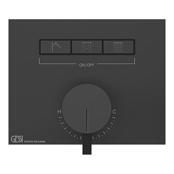 Фото Смеситель для душа Gessi Hi-Fi 63081#299 с переключателем на 3 потока, черный матовый