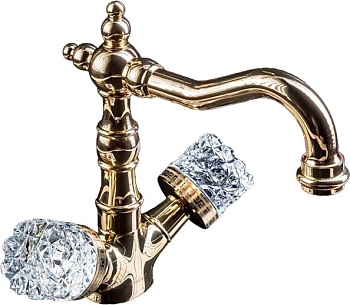 Фото Смеситель для раковины Boheme Crystal 292-CRST золото