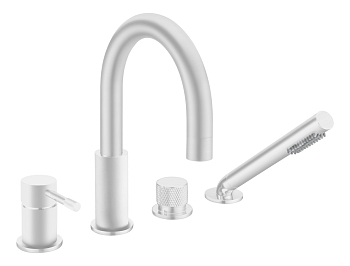 Фото Смеситель на борт ванны Boheme Uno 460-MW белый матовый