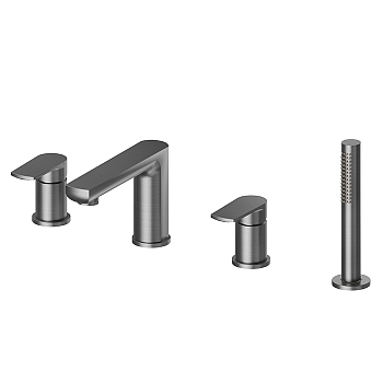 Фото Смеситель Newform Haka 72082C.59.064 на борт ванны, оружейная сталь браш PVD