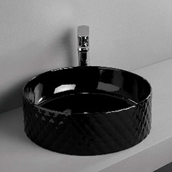 Фото Раковина Artceram Rombo OSL009 03 00  накладная 44 см, цвет черный глянцевый