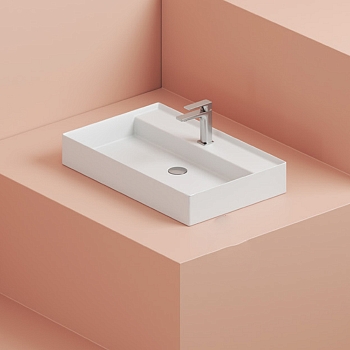 Фото Раковина Artceram Scalino SCL008 01 00 накладная 75 см, цвет белый.