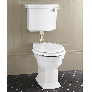 Фото Унитаз Devon&Devon Westminster со средним бачком универсальный выпуск белый/золото