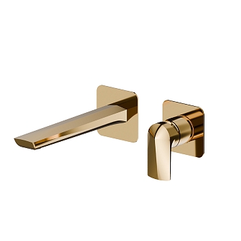 Фото Смеситель Newform Delta Zero 72228E.61.020 для раковины, золото глянец PVD