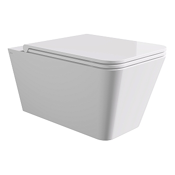 Фото Унитаз подвесной Alice Hide Square безободковый белый глянцевый