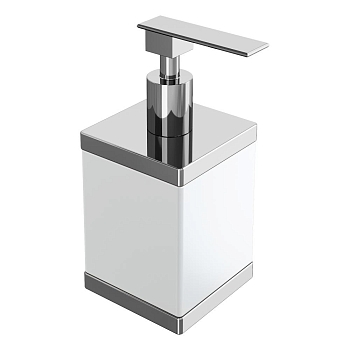 Фото Дозатор для жидкого мыла Boheme Qubic 10969-CR настольный, глянцевый хром
