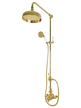 Фото Душевая стойка Migliore King 32880 с термостатом, золото глянец