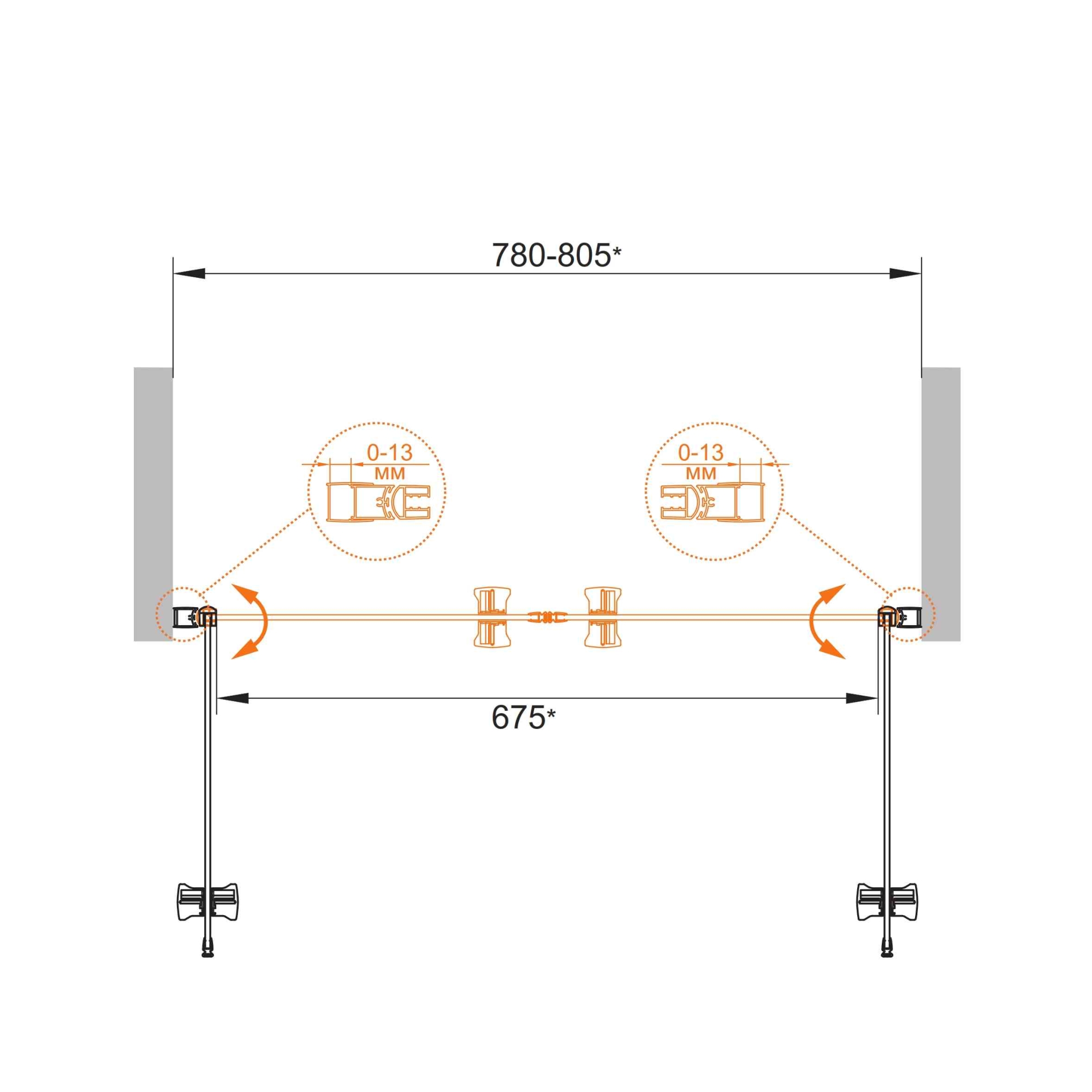 Фото Душевая дверь CEZARES ECO-O-B-2-80-C-Cr