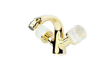 Фото Смеситель для биде Boheme Crystal 296-CRST золото глянец