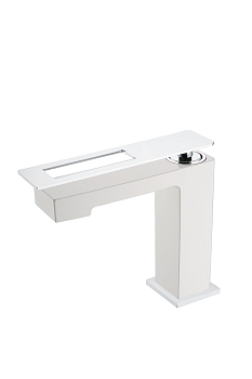 Фото Смеситель для раковины Boheme Q 141-WCR белый матовый/хром глянец