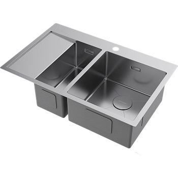 Фото Кухонная мойка Omoikiri Akisame 78-2-R-IN 4973063 нержавеющая сталь