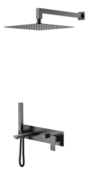 Фото Душевая система Boheme Qubic 474-GM с изливом графит