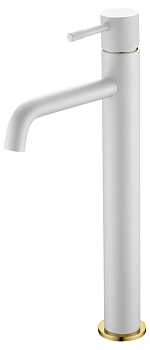 Фото Смеситель для раковины Boheme Uno 462-WG белый матовый/золото глянец