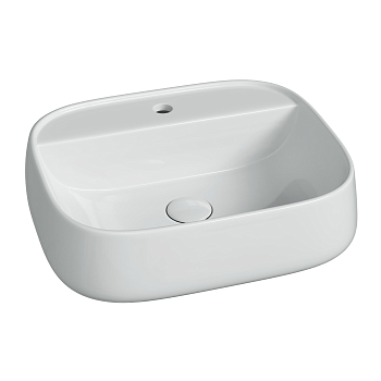 Фото Раковина Ceramicanova Fonte CN5051 накладная 50 × 42,5 × 14,5 см, белый глянцевый