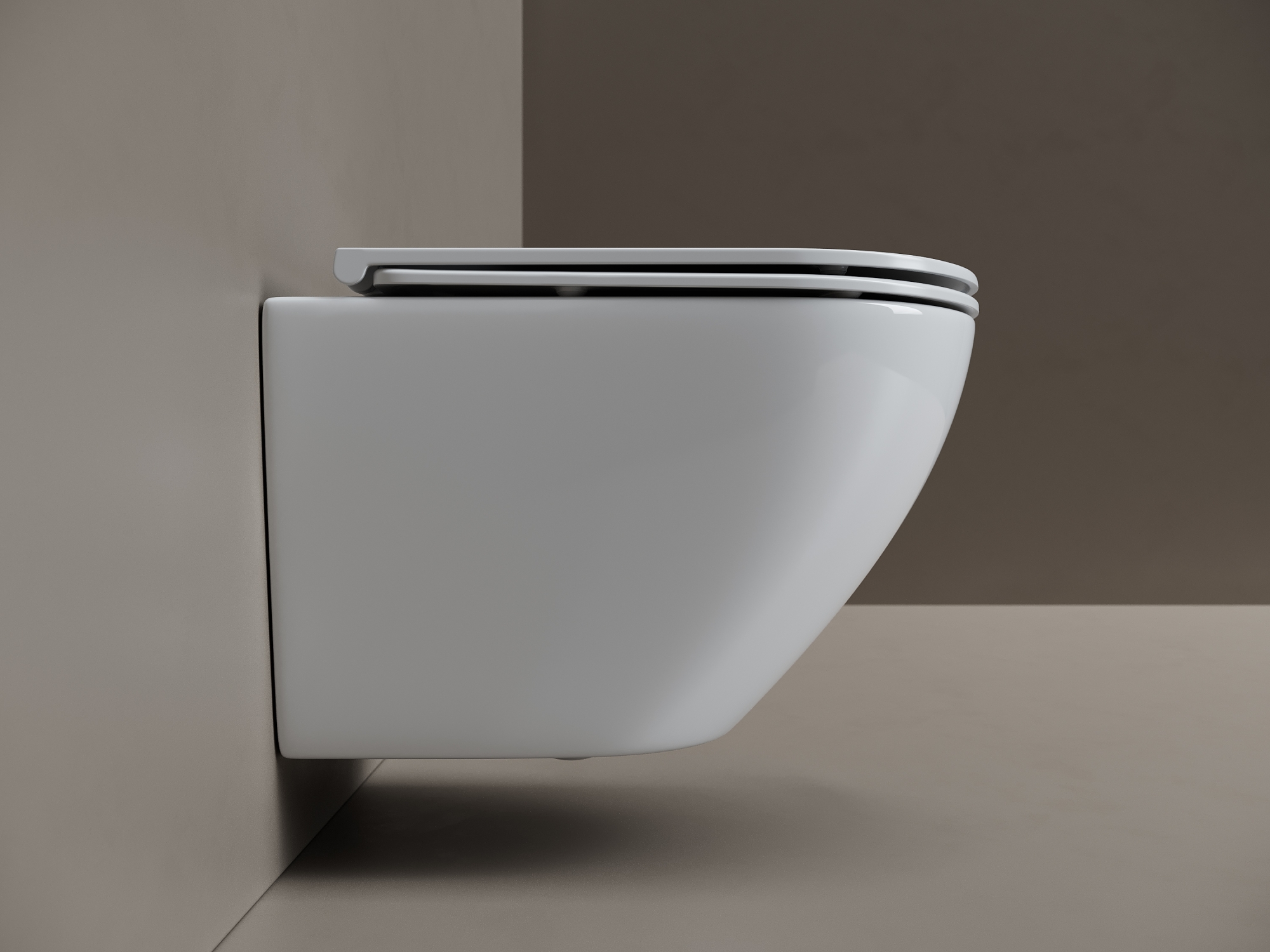 Фото Унитаз Ceramicanova Whirl CN11007T с сиденьем подвесной, белый глянцевый