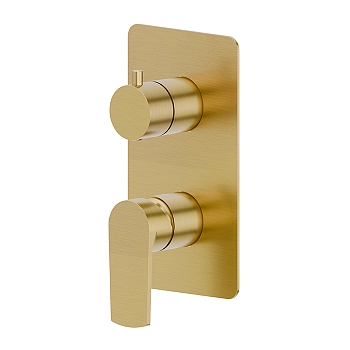 Фото Смеситель Newform Haka 72073E.59.097 для душа с переключателем на 2 потока, золото браш PVD