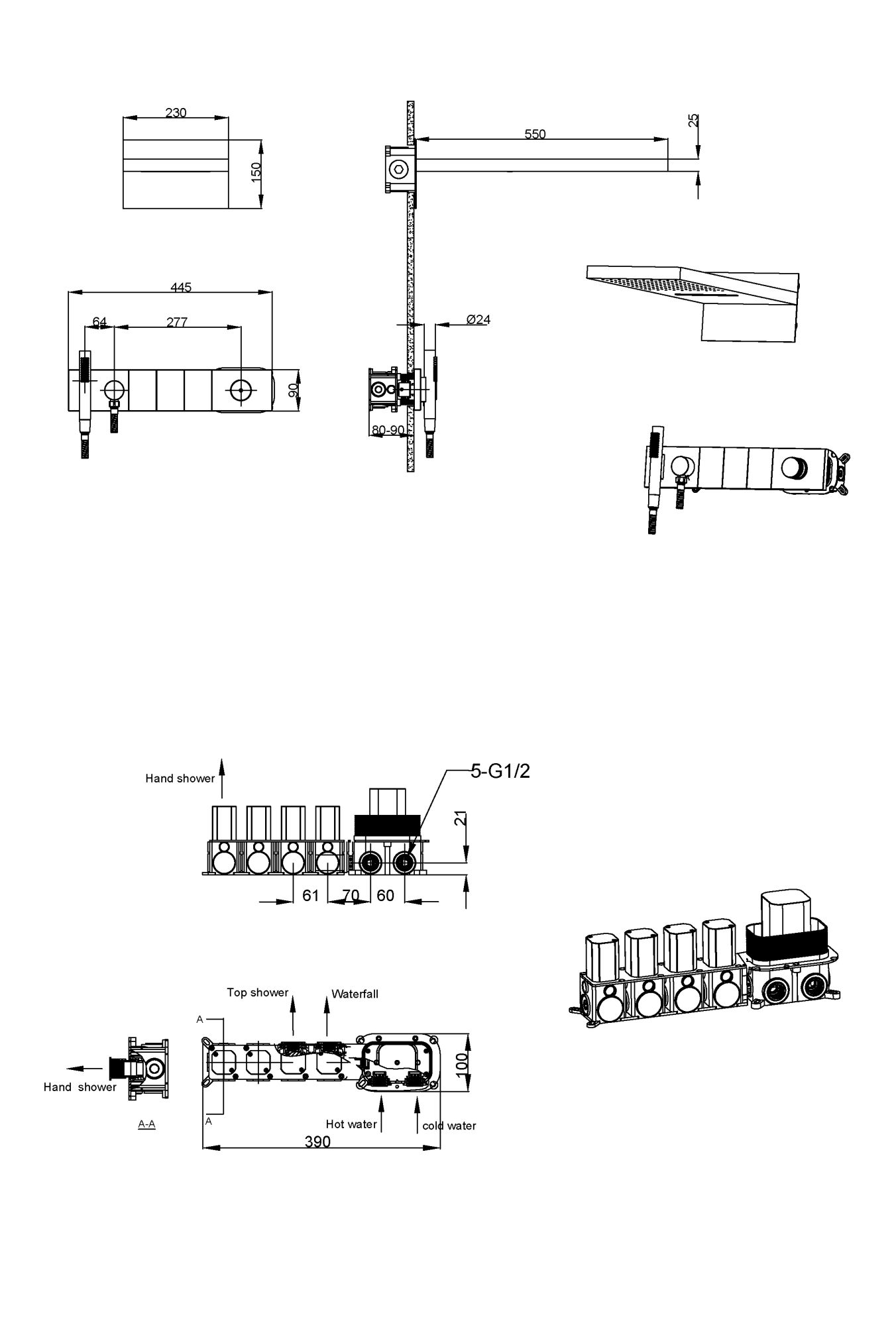 Фото Душевая система Boheme Zodiac 132-BRB бронза браш