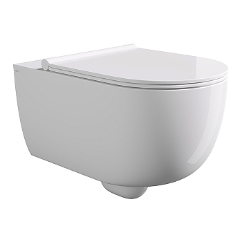 Фото Унитаз подвесной Alice Unica безободковый белый глянцевый