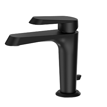 Фото Смеситель Newform Nio 68910.01.093 для раковины с донным клапаном, черный матовый