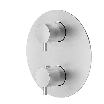 Фото Смеситель Newform X-Steel 316 69663EX.50.050 для душа термостат с переключателем на 5 потоков, нержавеющая сталь браш