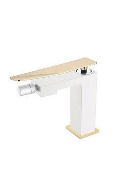 Фото Смеситель для биде Boheme Q 146-WG.2 белый глянец/золото глянец