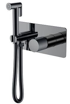 Фото Гигиенический душ Boheme Stick 127-SGM.2 со смесителем графит глянец