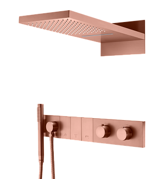 Фото Душевая система Boheme Zodiac 133-CB термостат, cooper brushed, медь матовая