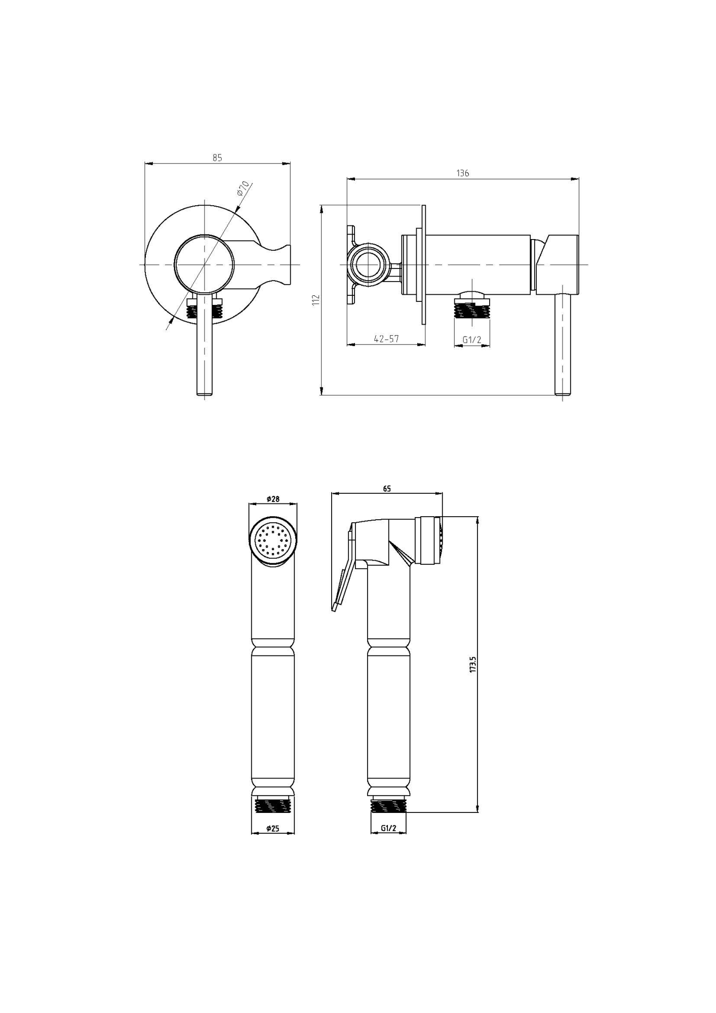 Фото Гигиенический душ со смесителем Veragio Sanremo 30376 хром