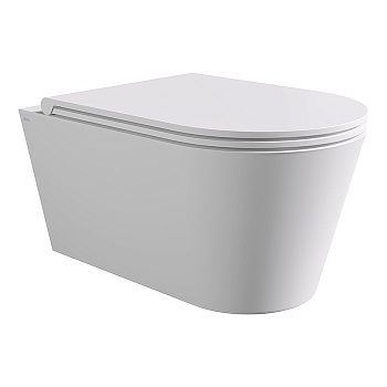 Фото Унитаз подвесной Alice Hide безободковый белый матовый