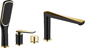 Фото Смеситель на борт ванны Boheme Venturo 380-B золото/черный