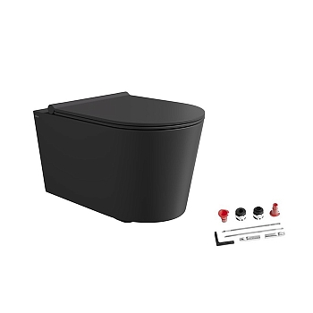 Фото Унитаз подвесной Alice Form 22300108SET безободковый черный матовый