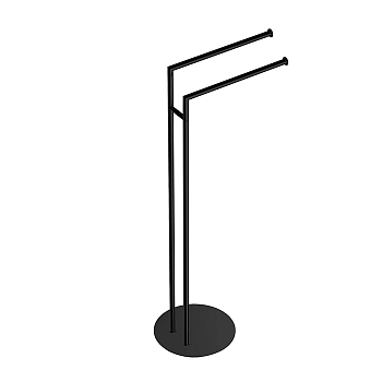 Фото Стойка Colombo Mini B4038.NM с двойным полотенцедержателем H84 см, L36 см, черный матовый