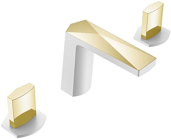Фото Смеситель для раковины Boheme Venturo 150-WG-ICE золото/белый