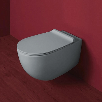 Фото Унитаз подвесной Simas Vignoni безободковый cemento matt