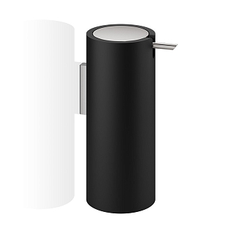 Фото Дозатор Decor Walther Stone 0972265 подвесной, сталь матовая/черный матовый