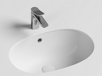 Фото Раковина Ceramicanova Element CN6044 встраиваемая под столешницу 56,5 × 38,5 × 21 см, белый глянцевый