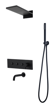 Фото Душевая система Boheme Fusion 130-2-B черный матовый