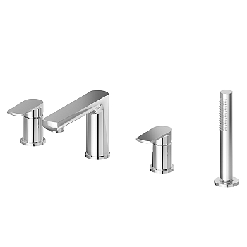 Фото Смеситель Newform Haka 72082C.21.018 на борт ванны, хром глянец