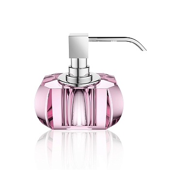 Фото Дозатор Decor Walther Kristall 0924261 настольный, розовый/хром