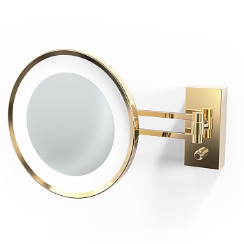 Фото Зеркало Decor Walther 0122220 косметическое подвесное с подсветкой увел 5x, золото